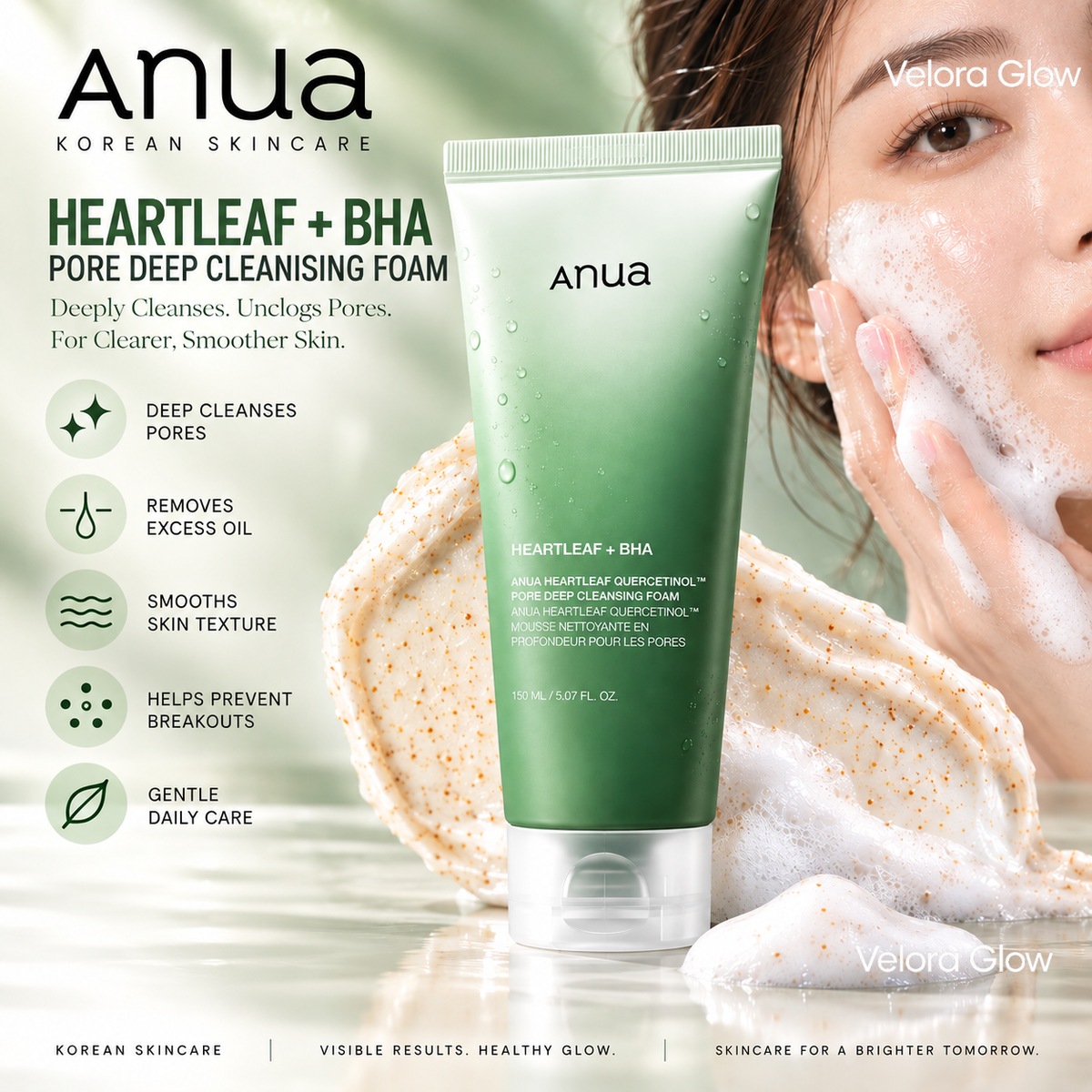 Anua Heartleaf Quercetinol Pore Deep Cleansing Foam 150 ml