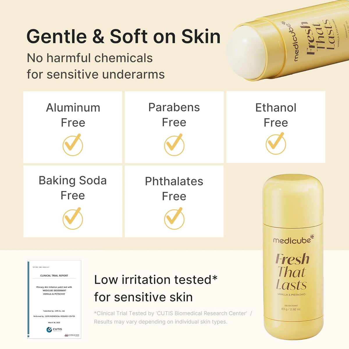 Medicube Fresh That Lasts Deodorant – Vanilla & Pistachio 83g