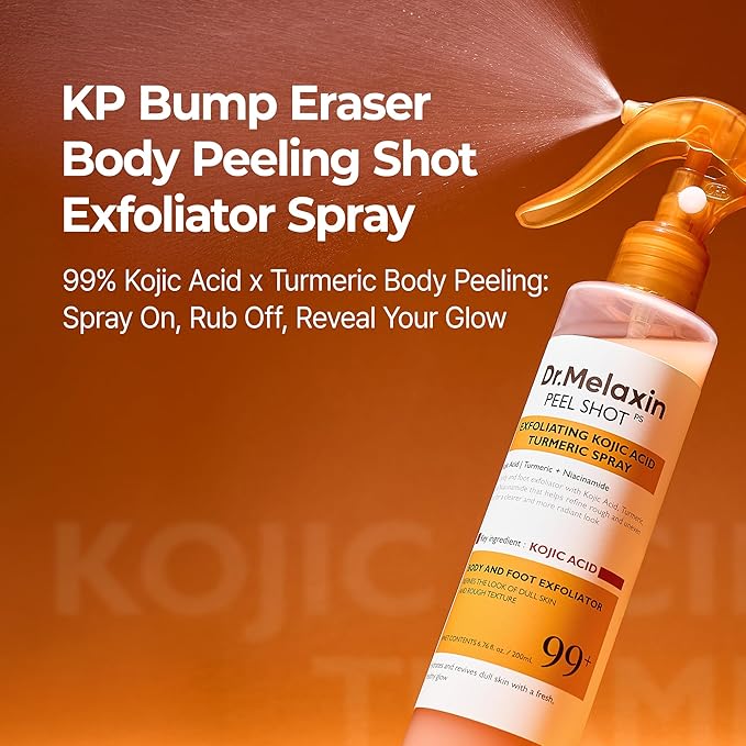 Dr.Melaxin Peel Shot Body Keratin Care Kojic Acid Turmeric Spray with AHA & PHA 200 ml