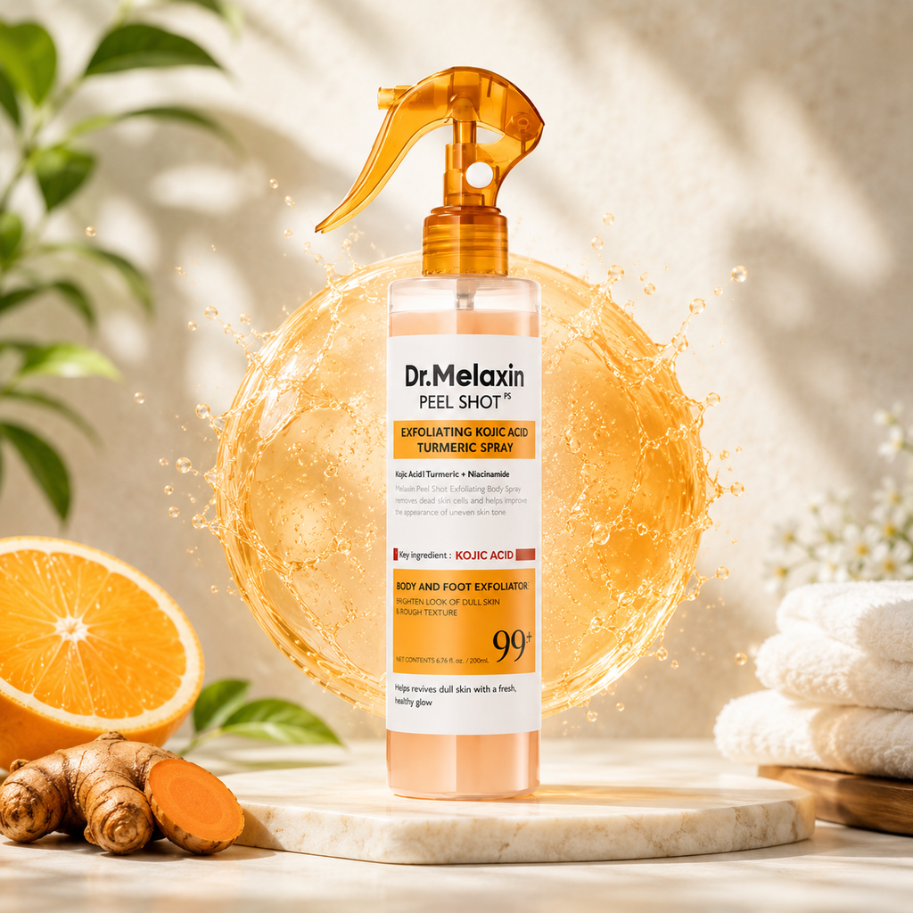 Dr.Melaxin Peel Shot Body Keratin Care Kojic Acid Turmeric Spray with AHA & PHA 200 ml